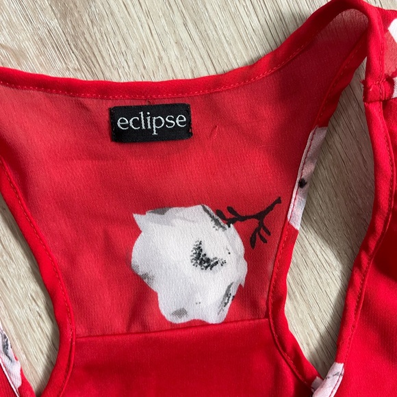 Eclipse racer back red summer dress - Picture 2 of 5